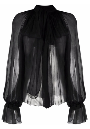 Atu Body Couture bow-detail silk blouse - Black