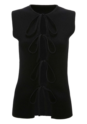 JW Anderson bow-tie ribbed tank top - Black
