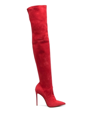 Le Silla Eva stretch suede-leather boots - Red