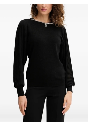 FRACOMINA pleated sleeves chain knitwear - Black
