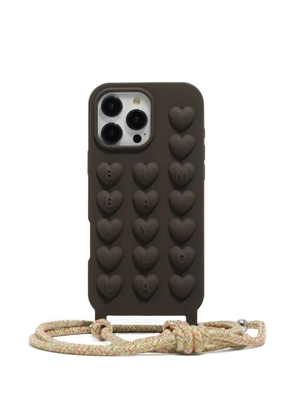 Bimba y Lola heart-embellished iPhone 16 Pro Max phone case - Brown