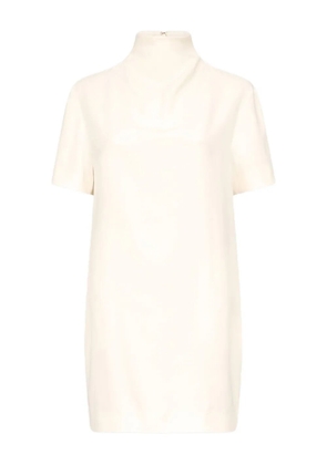 LouLou de Saison Elton mock-neck short-sleeve dress - White