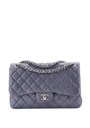 CHANEL Pre-Owned Classic Double Flap Bag Quilted Lambskin Jumbo shoulder bag - Grey