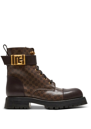 Balmain Romy Ranger monogram ankle boots - Brown