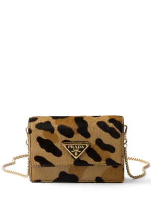 Prada printed leather cardholder - Brown