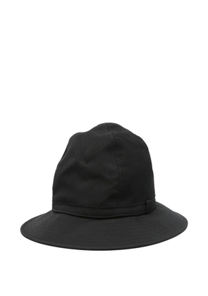 Yohji Yamamoto strap-detail cotton bucket hat - Black