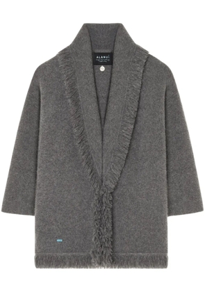 Alanui fringed-edge cashmere-blend cardigan - Grey