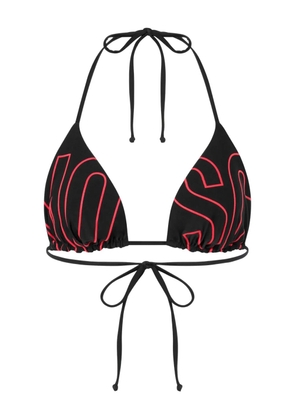 Moschino logo-print triangle bikini - Black