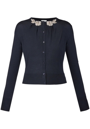 ERDEM draped-detail cardigan - Blue