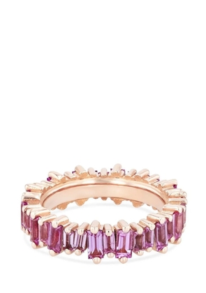 Suzanne Kalan 18kt rose gold sapphire band ring - Pink