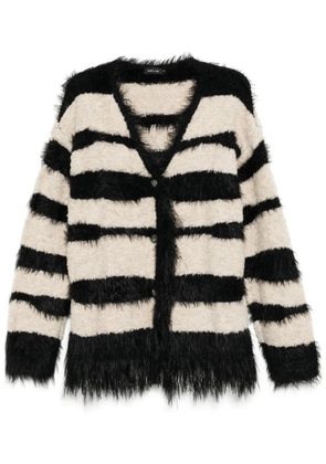 tout a coup stripe button down cardigan - Black