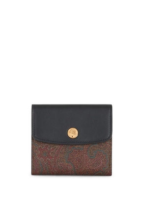 ETRO paisley-jacquard leather wallet - Blue