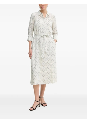 Joop! floral-print belted shirt dress - White