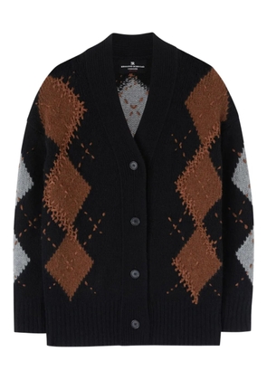 Ermanno Scervino argyle-pattern cashmere cardigan - Black