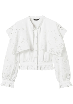 TWINSET linen-blend shirt - 00282 WHITE SNOW