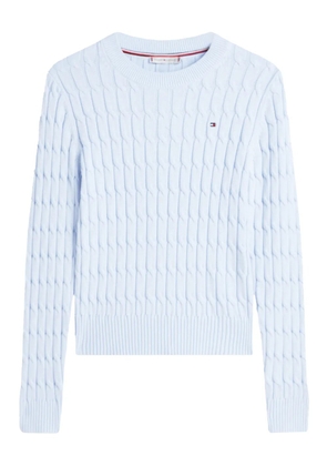 Tommy Hilfiger cable-knit logo sweater - Blue