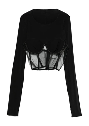 Nensi Dojaka mesh-panel T-shirt - Black