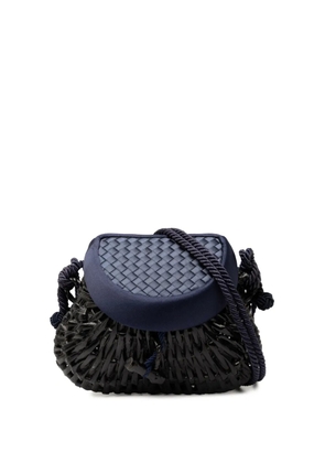Bottega Veneta Pre-Owned 2000-2025 Satin Intrecciato and Wicker crossbody bag - Black
