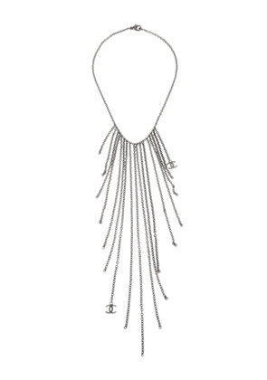 CHANEL Pre-Owned 2012 CC fringe necklace - Silver