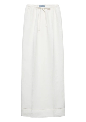 Prada logo-embroidered skirt - White