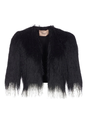 TWINSET fringed crew-neck jacket - Black