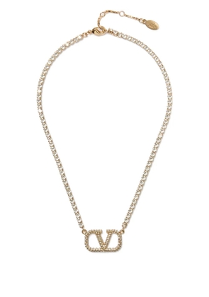 Valentino Garavani VLogo Signature crystal necklace - Gold