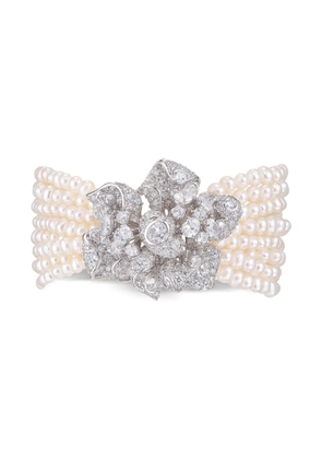 Anabela Chan rhodium vermeil Pearl Bloomingdale bracelet - Silver