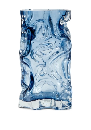 POLSPOTTEN Ice sculptural glass vase (29cm x 16cm x 15cm) - Blue