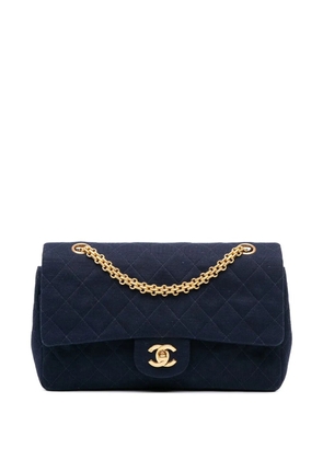 CHANEL Pre-Owned 1994-1996 Medium Classic Jersey Double Flap shoulder bag - Blue