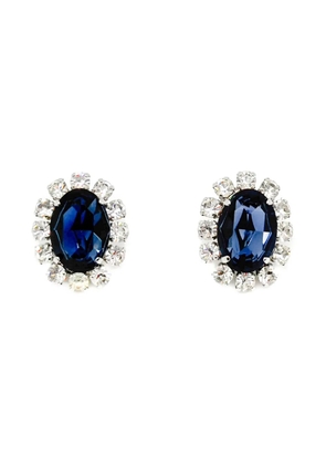 Christian Dior Pre-Owned 1968 sapphire paste stone clip-on earrings - Silver