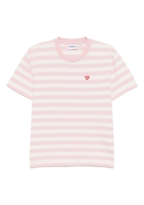 CHOCOOLATE striped logo T-shirt - Pink