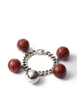Prada basketball-charm chain bracelet - Brown