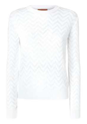 Missoni chevron-knit crew-neck sweater - White