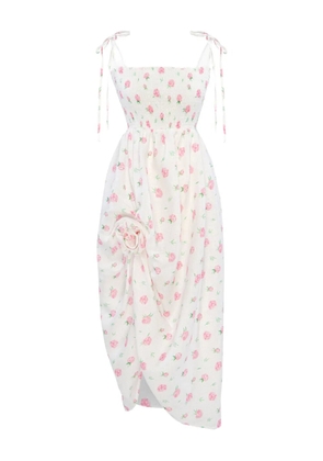 Sleeper floral-print midi dress - White