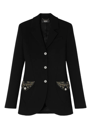 Versace embellished pocket wool jacket - Black