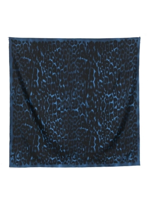 Lanvin leopard-print silk scarf - Blue