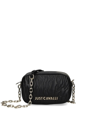 Just Cavalli logo-lettering bi-fold crossbody bag - Black