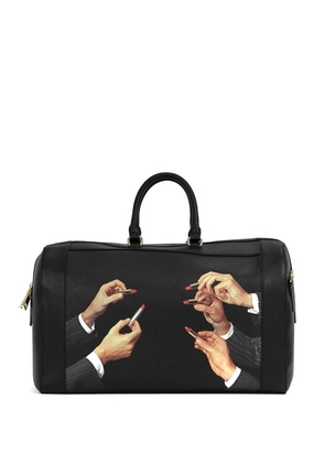 Seletti graphic print holdall bag - Black