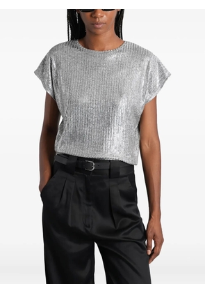 IRO metallic ribbed top - Silver