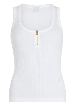 Patou scoop-neck ribbed tank top - White
