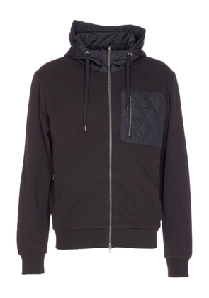Herno quilted-panel zip-up sweatshirt - Black