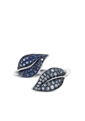 Stefere 18K white gold Garden diamond and sapphire ring - Silver