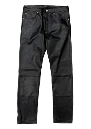 Purple Brand straight-leg leather trousers - Black