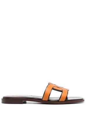 Tod's leather logo strap sandals - Orange