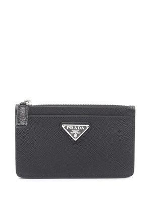 Prada Pre-Owned 2013-2025 Saffiano Triangle Logo coin pouch - Black