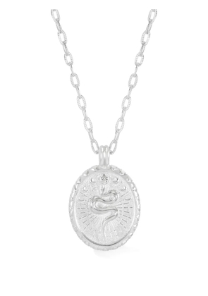 DOWER AND HALL Snake talisman necklace - Silver