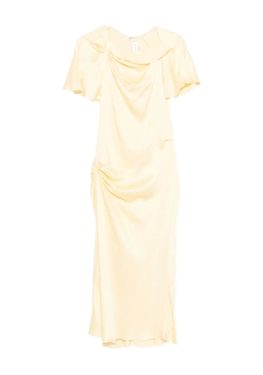 Victoria Beckham draped cowl-neck dress - Yellow