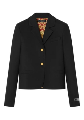 Versace gold-button cotton jacket - Black