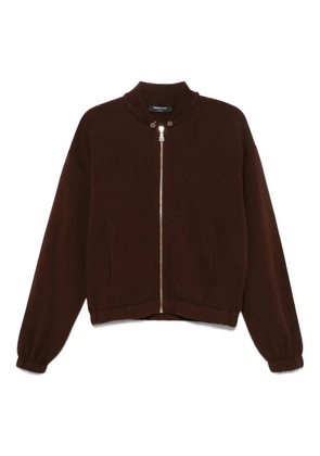 Fabiana Filippi zip-front ribbed-knit cardigan - Brown