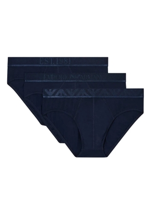 Emporio Armani stretch logo briefs (pack of three) - Blue